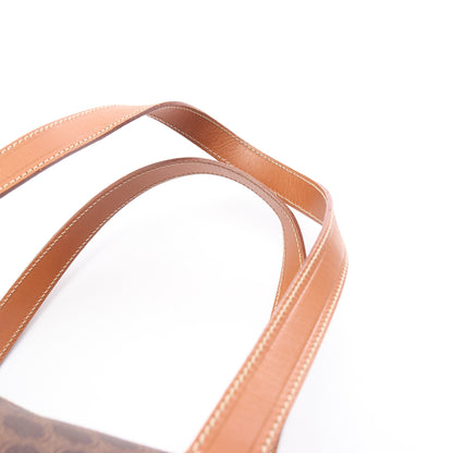 マカダム ショルダーバッグ PVC レザー ダークブラウン ライトブラウン セリーヌ バッグ CELINE