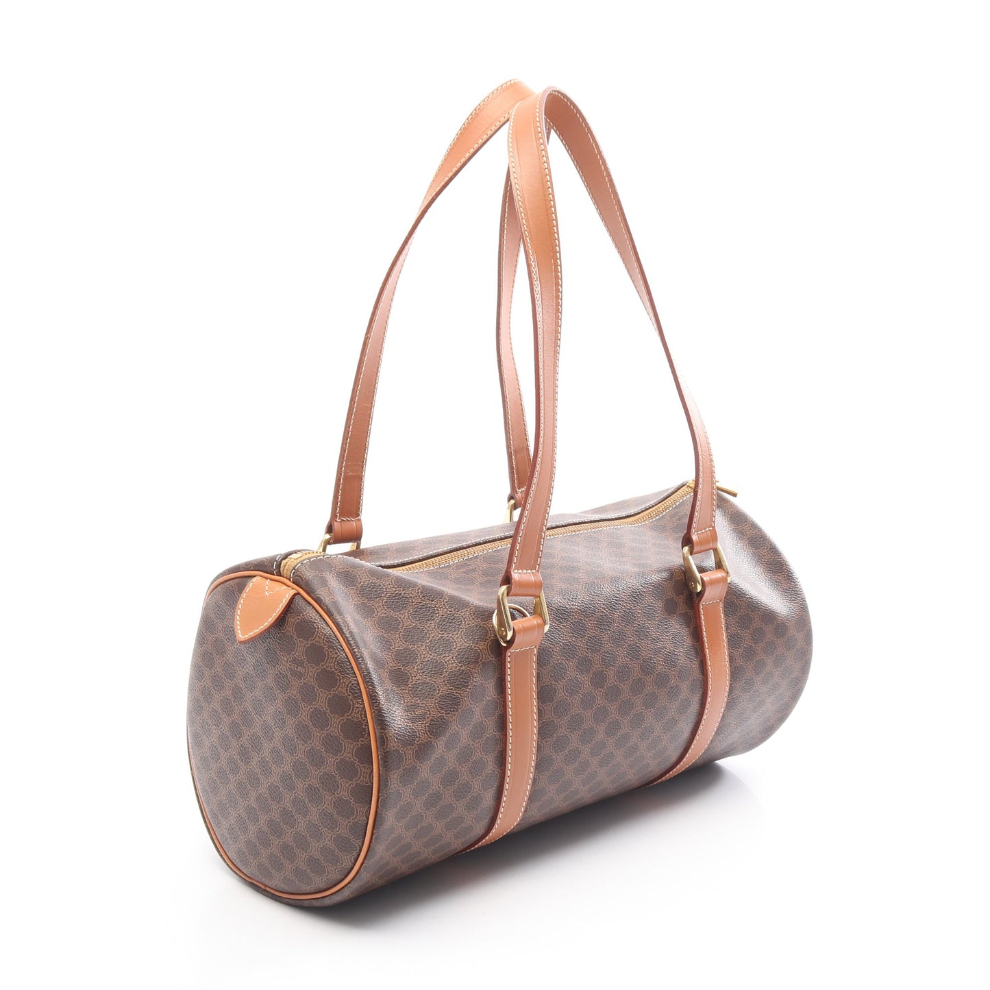 マカダム ショルダーバッグ PVC レザー ダークブラウン ライトブラウン セリーヌ バッグ CELINE