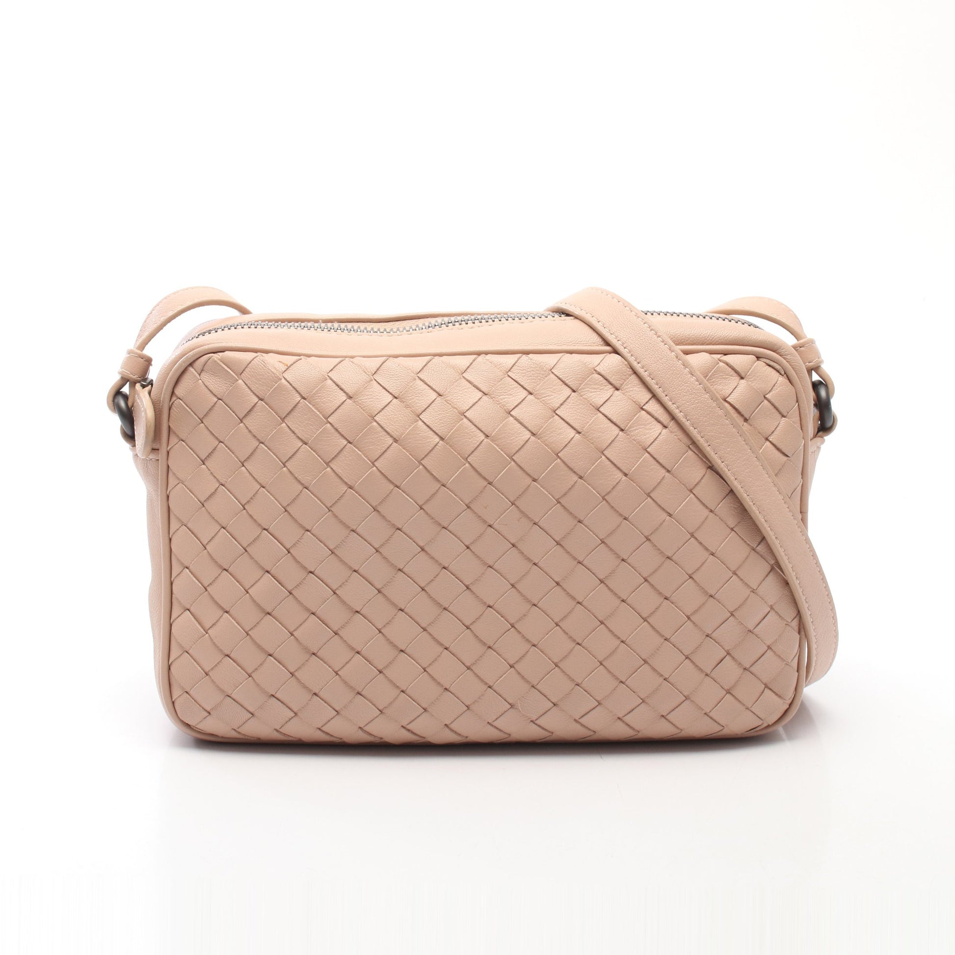イントレチャート ショルダーバッグ レザー ピンクベージュ ボッテガヴェネタ バッグ BOTTEGA VENETA