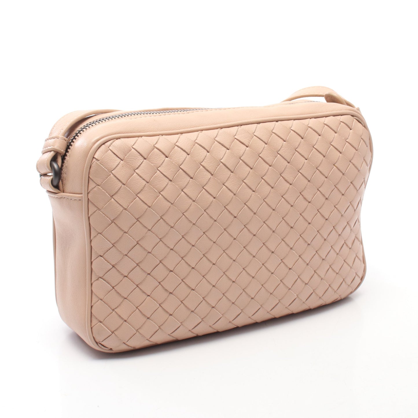 イントレチャート ショルダーバッグ レザー ピンクベージュ ボッテガヴェネタ バッグ BOTTEGA VENETA