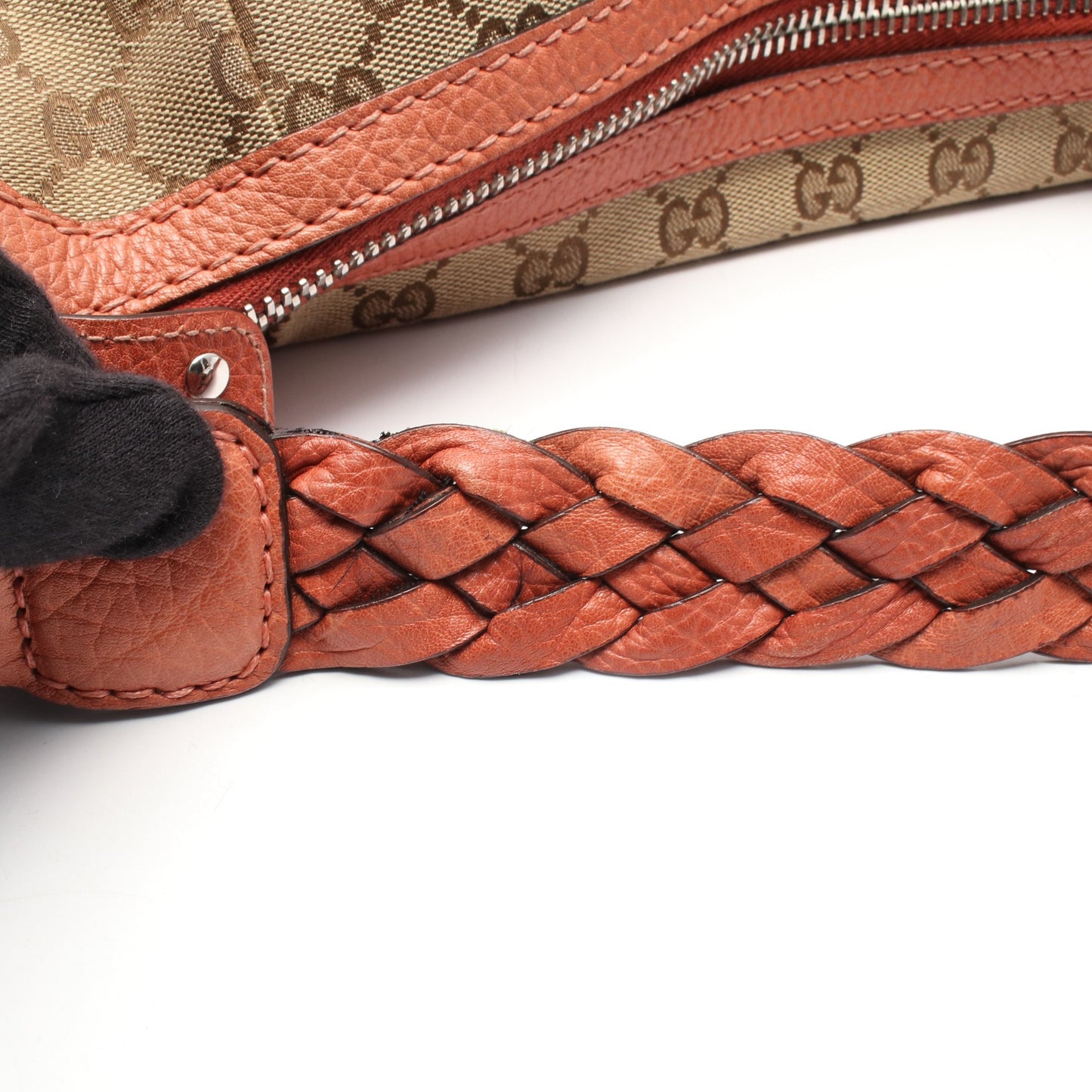 GGキャンバス ワンショルダーバッグ キャンバス レザー ベージュ ピンク グッチ バッグ GUCCI