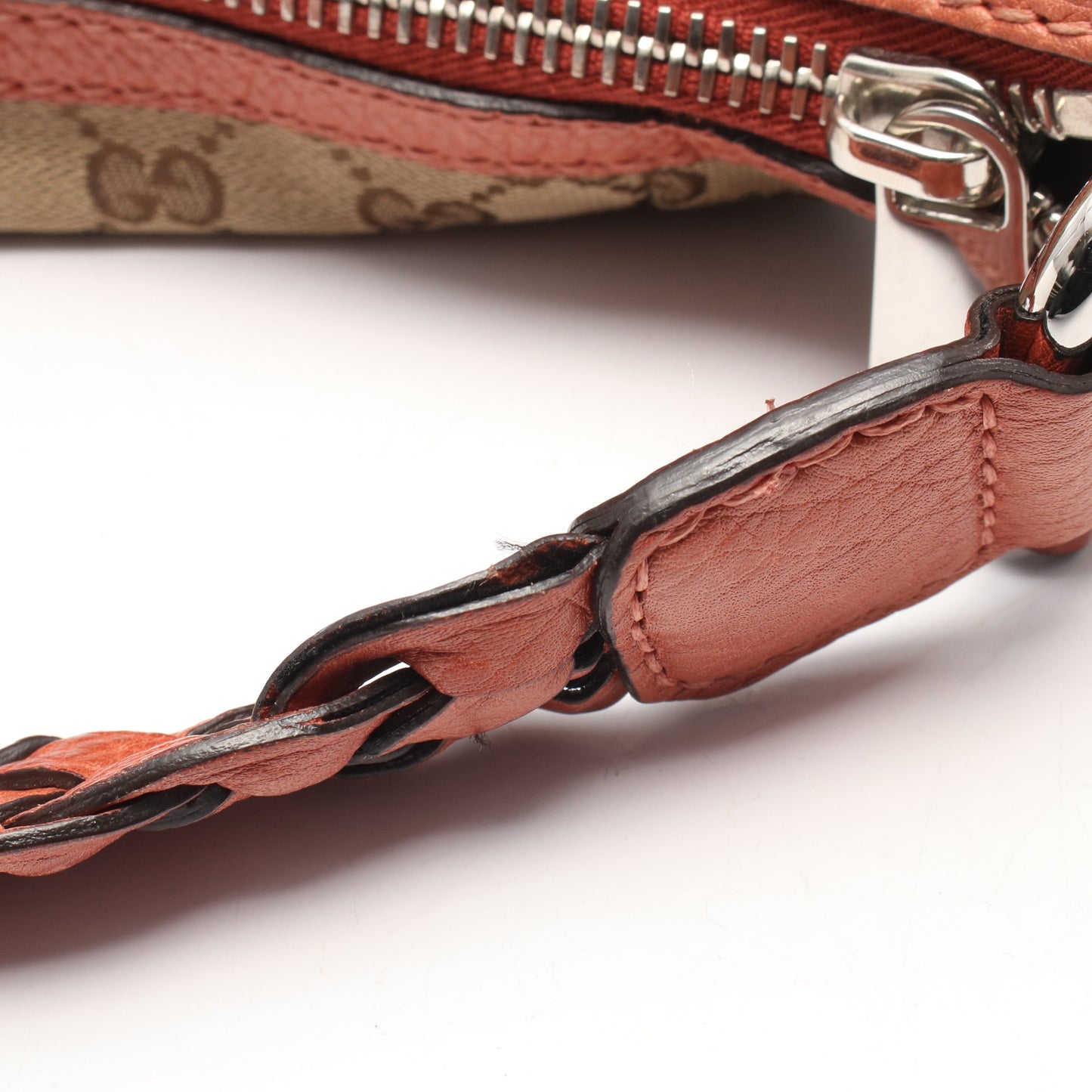 GGキャンバス ワンショルダーバッグ キャンバス レザー ベージュ ピンク グッチ バッグ GUCCI