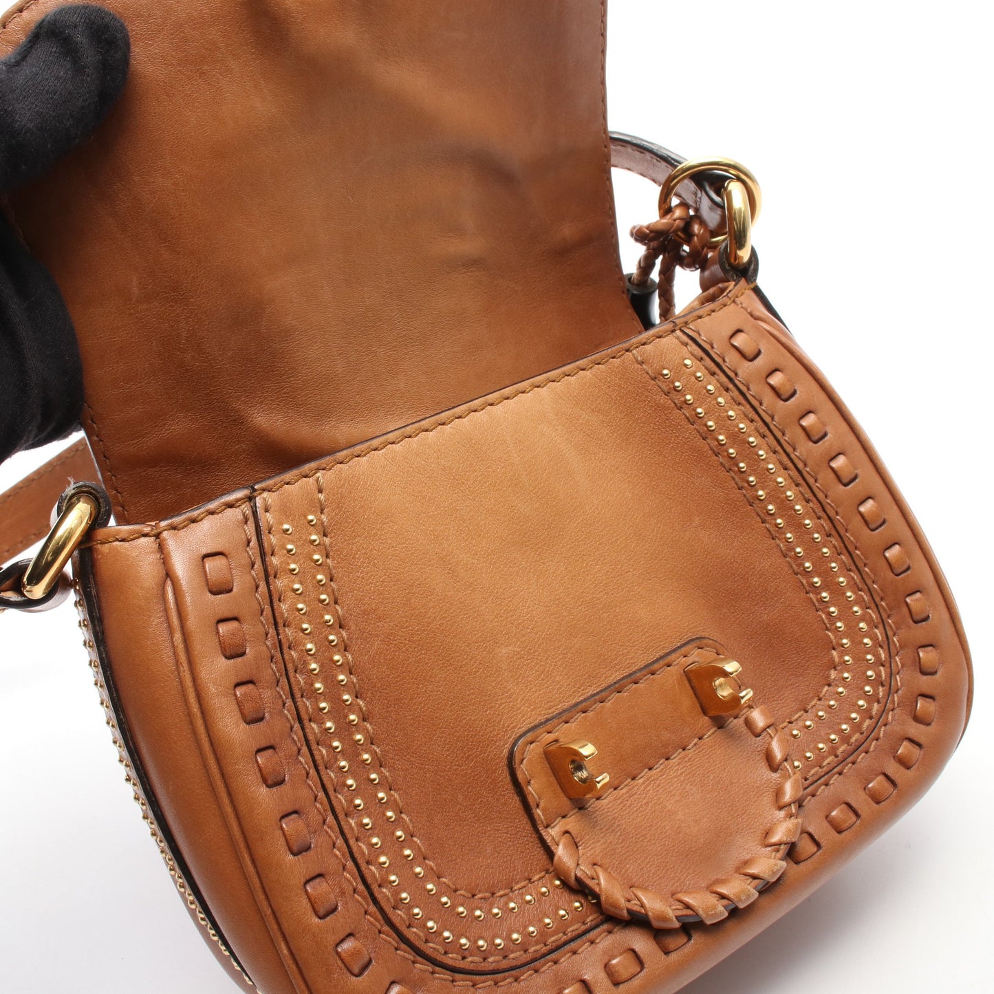 バンブー スナッフルビット タッセル ショルダーバッグ レザー ライトブラウン グッチ バッグ GUCCI