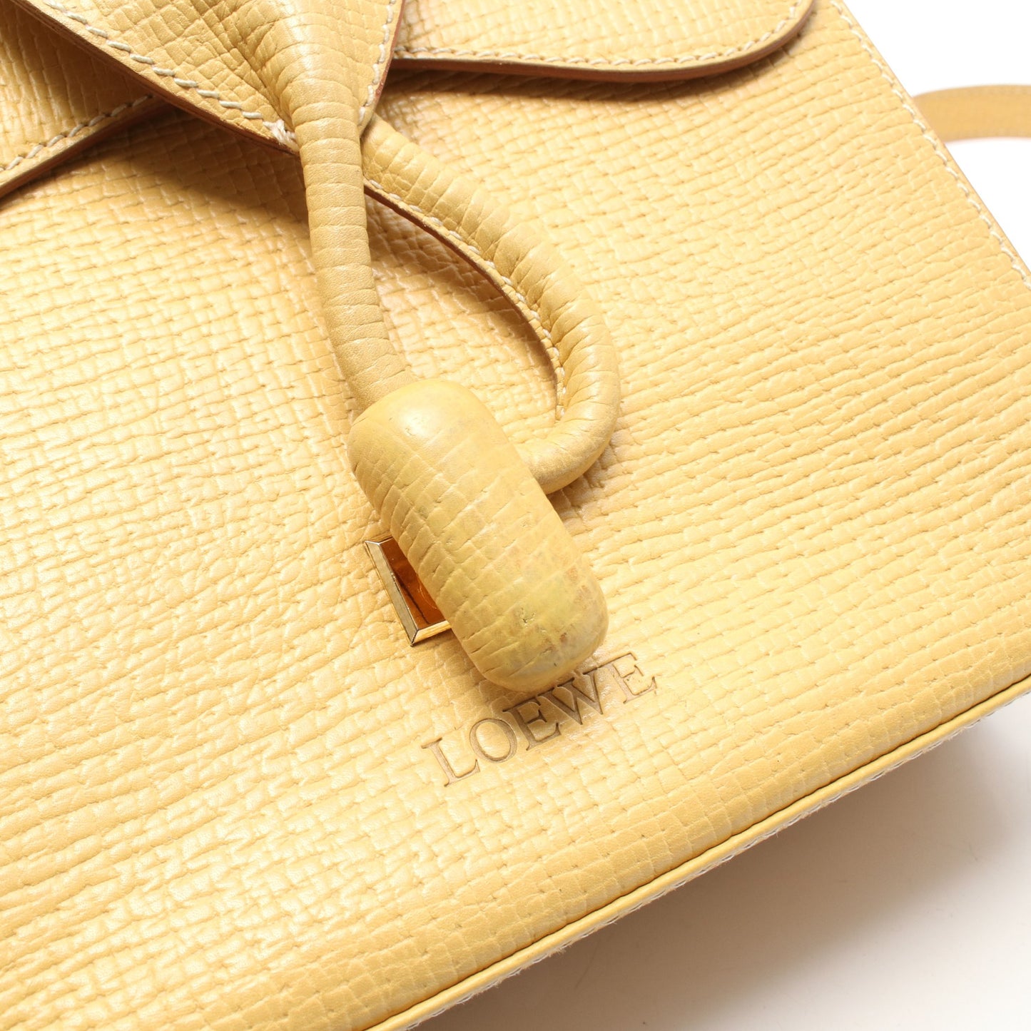 ターンロック ショルダーバッグ レザー イエロー ロエベ バッグ LOEWE