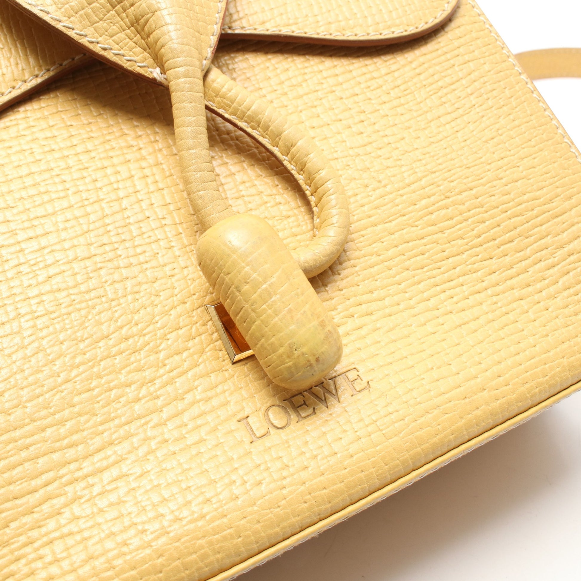 ターンロック ショルダーバッグ レザー イエロー ロエベ バッグ LOEWE