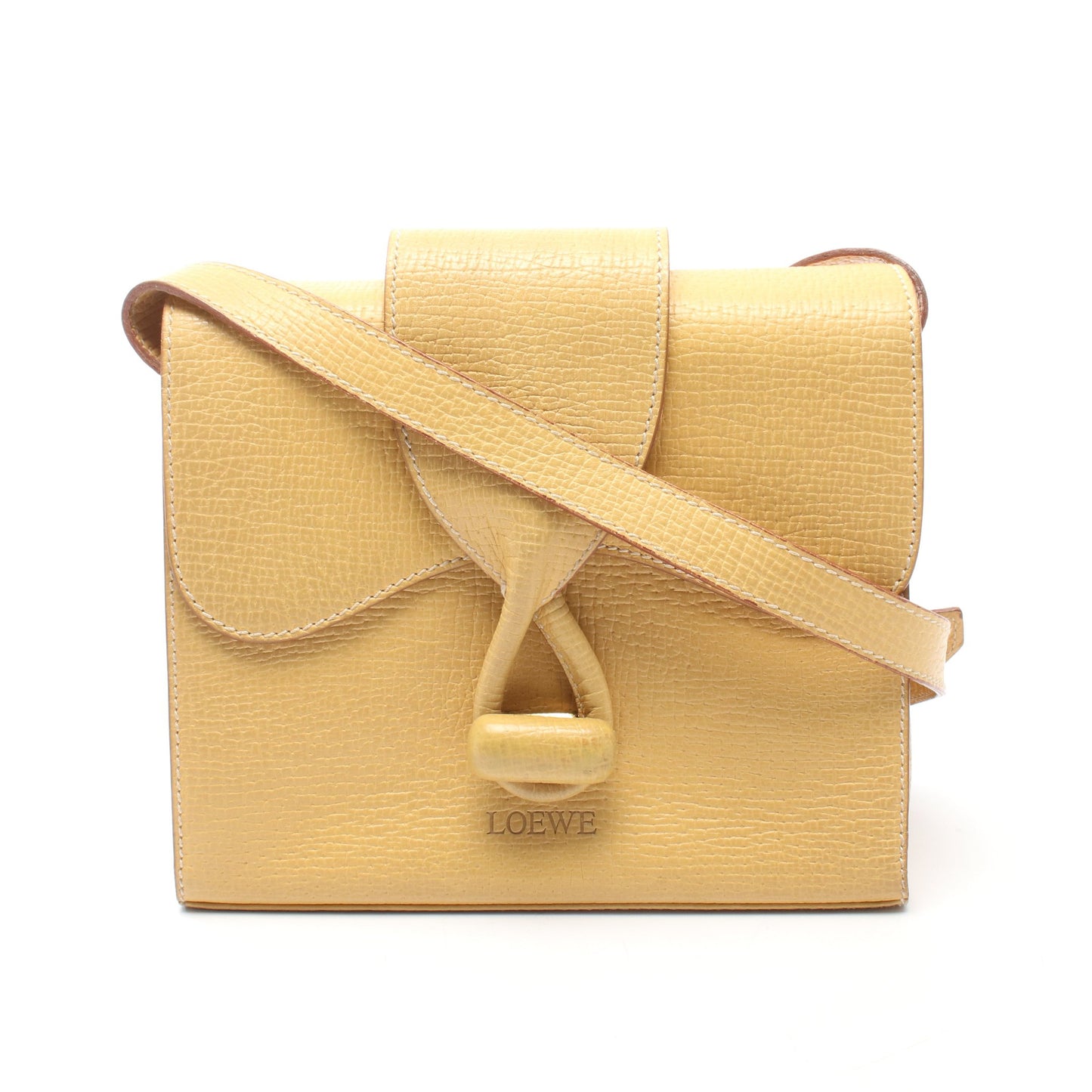 ターンロック ショルダーバッグ レザー イエロー ロエベ バッグ LOEWE