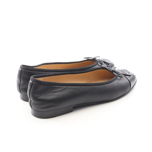 BALLERINA バレリーナ ココマーク バレエシューズ レザー エナメルレザー ブラック シャネル シューズ CHANEL