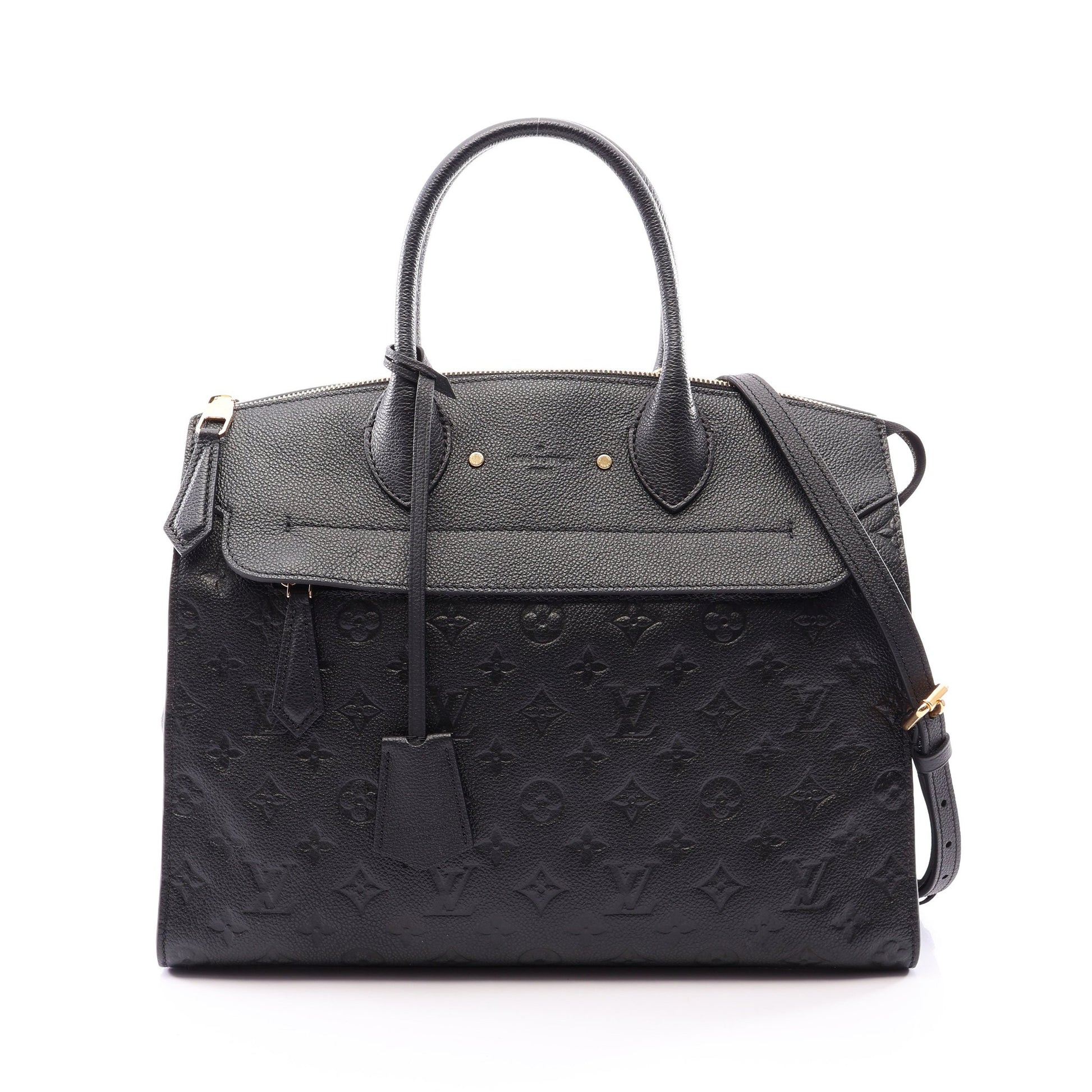 ポンヌフGM モノグラムアンプラント ノワール 2WAY ハンドバッグ レザー ブラック ルイヴィトン バッグ LOUIS VUITTON