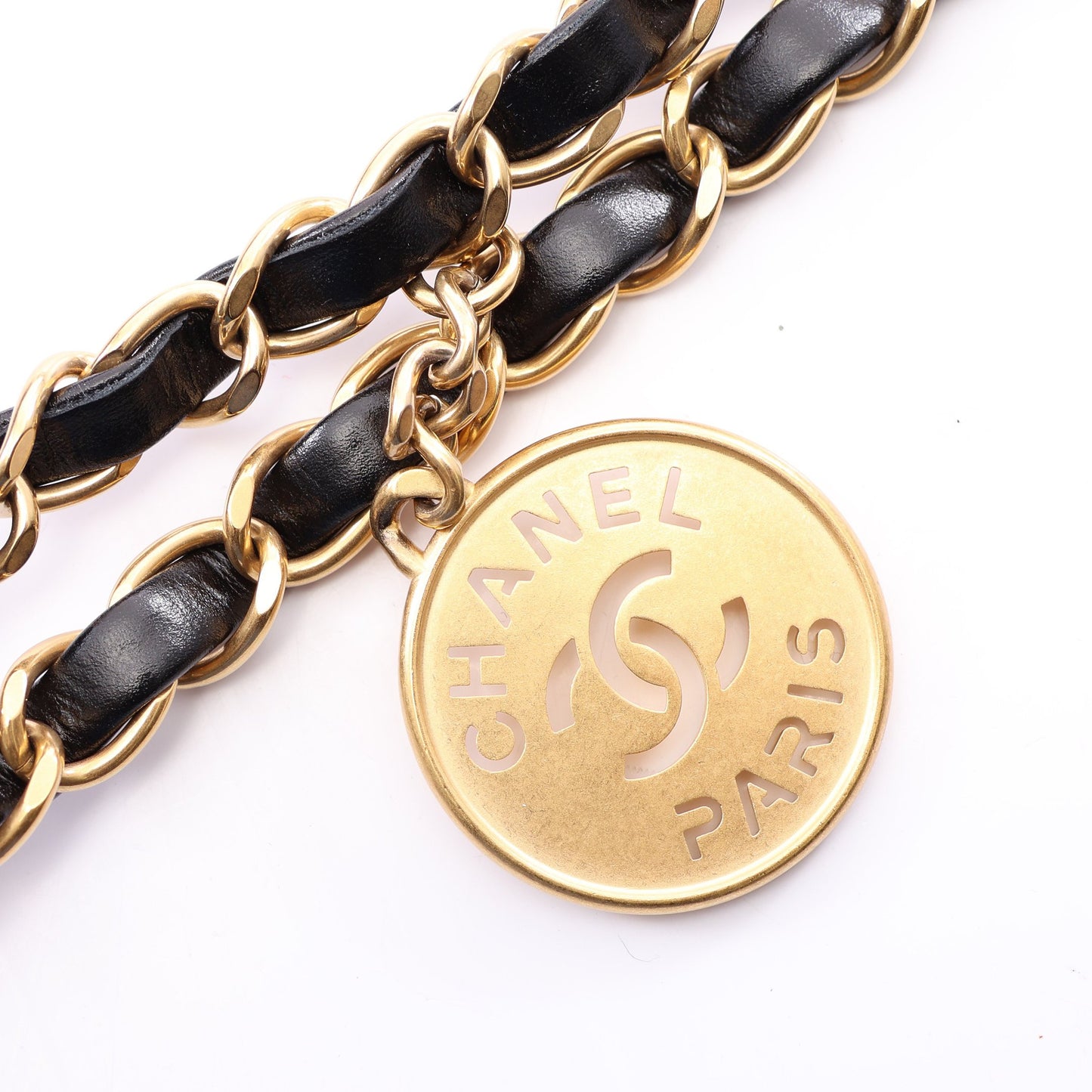 マトラッセ シャネル22 スモール チェーンショルダーバッグ レザー ブラック ゴールド金具 シャネル