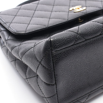 マトラッセ ハンドバッグ キャビアスキン ブラック ゴールド金具 シャネル バッグ CHANEL