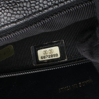 マトラッセ ハンドバッグ キャビアスキン ブラック ゴールド金具 シャネル バッグ CHANEL