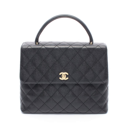 マトラッセ ハンドバッグ キャビアスキン ブラック ゴールド金具 シャネル バッグ CHANEL