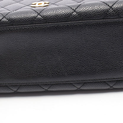 マトラッセ ハンドバッグ キャビアスキン ブラック ゴールド金具 シャネル バッグ CHANEL
