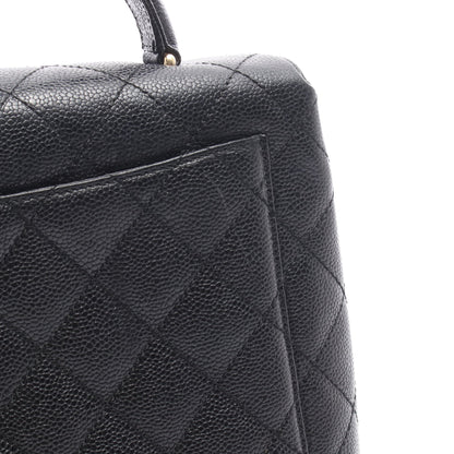 マトラッセ ハンドバッグ キャビアスキン ブラック ゴールド金具 シャネル バッグ CHANEL
