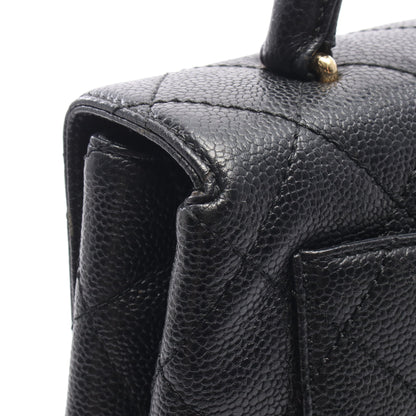 マトラッセ ハンドバッグ キャビアスキン ブラック ゴールド金具 シャネル バッグ CHANEL