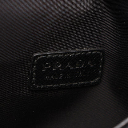 トライアングルロゴ ショルダーバッグ ナイロン サフィアーノレザー ブラック プラダ バッグ PRADA