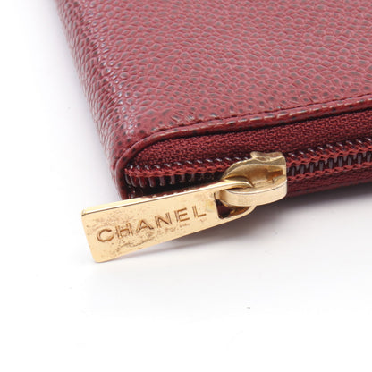 ココマーク ラウンドファスナー長財布 キャビアスキン ボルドー ゴールド金具 シャネル 財布・小物 CHANEL