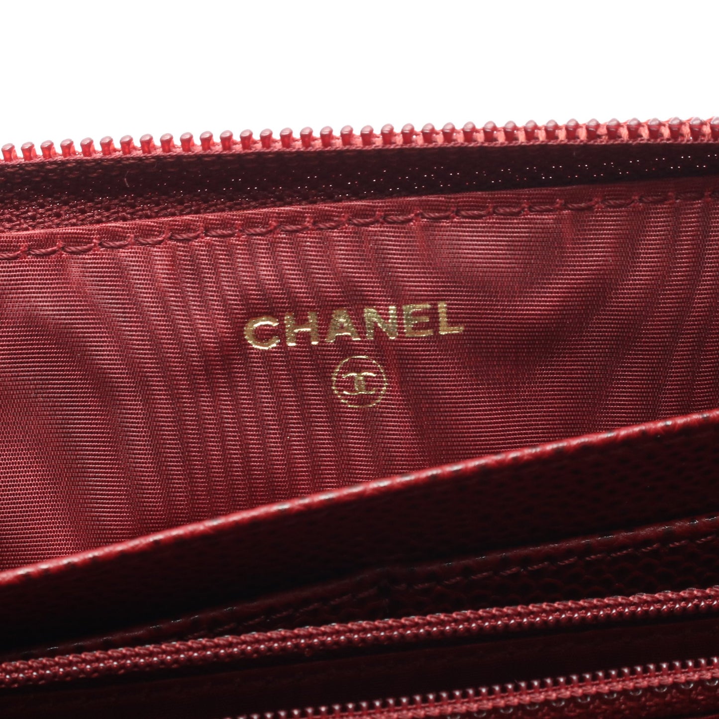 ココマーク ラウンドファスナー長財布 キャビアスキン ボルドー ゴールド金具 シャネル 財布・小物 CHANEL