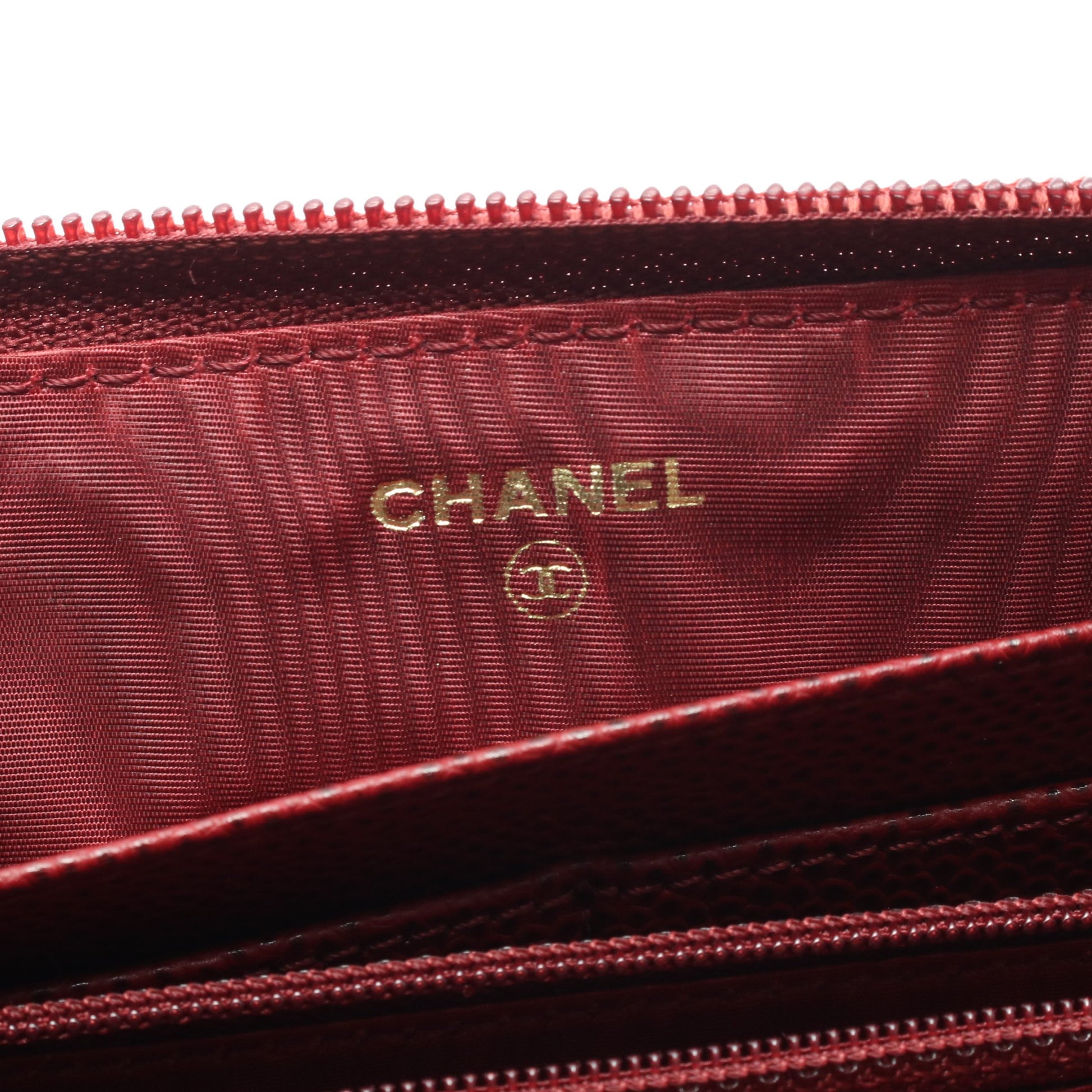 ココマーク ラウンドファスナー長財布 キャビアスキン ボルドー ゴールド金具 シャネル 財布・小物 CHANEL