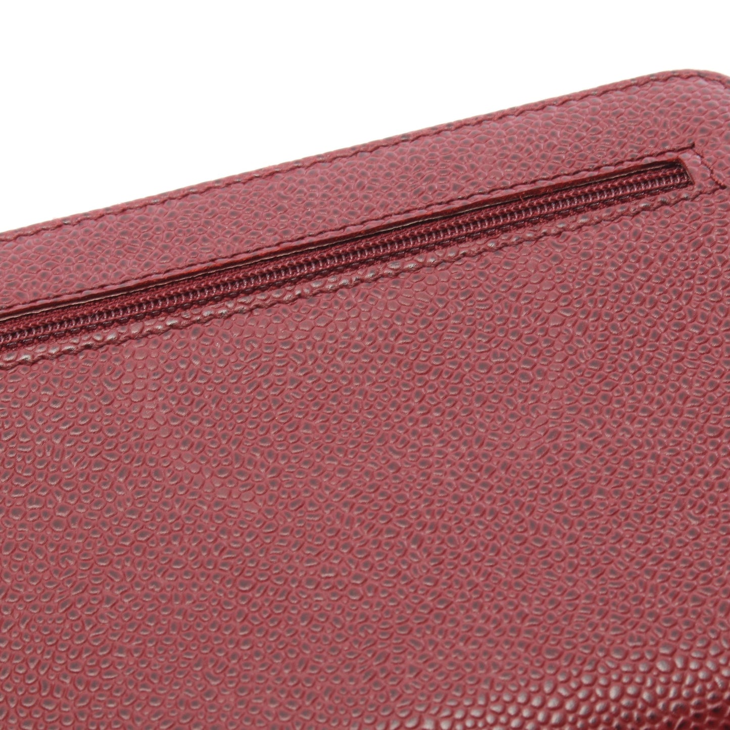 ココマーク ラウンドファスナー長財布 キャビアスキン ボルドー ゴールド金具 シャネル 財布・小物 CHANEL