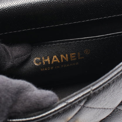 マトラッセ スモールフラップ チェーンショルダーバッグ キャビアスキン ブラック ゴールド金具 シャネル バッグ CHANEL