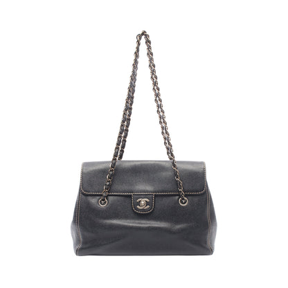 ターンロック チェーンショルダーバッグ キャビアスキン ブラック ゴールド金具 シャネル バッグ CHANEL