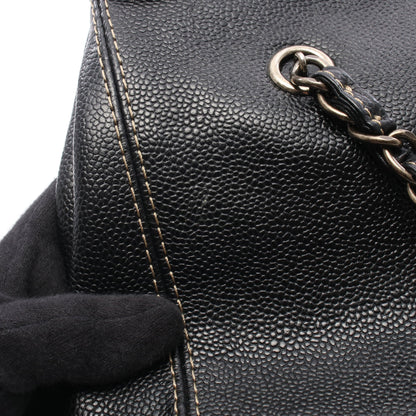 ターンロック チェーンショルダーバッグ キャビアスキン ブラック ゴールド金具 シャネル バッグ CHANEL