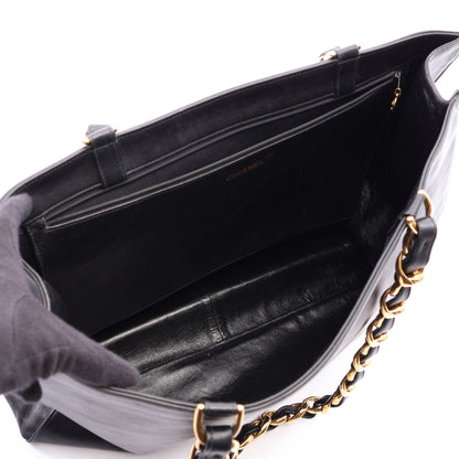 デカココマーク チェーンショルダーバッグ チェーントートバッグ ラムスキン ブラック ゴールド金具 シャネル バッグ CHANEL