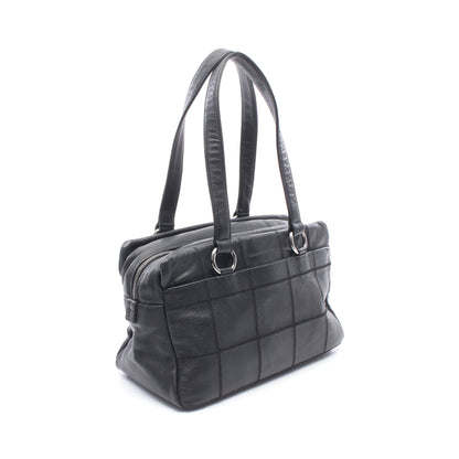 チョコバー ハンドバッグ ミニボストンバッグ ソフトキャビアスキン ブラック シルバー金具 シャネル バッグ CHANEL