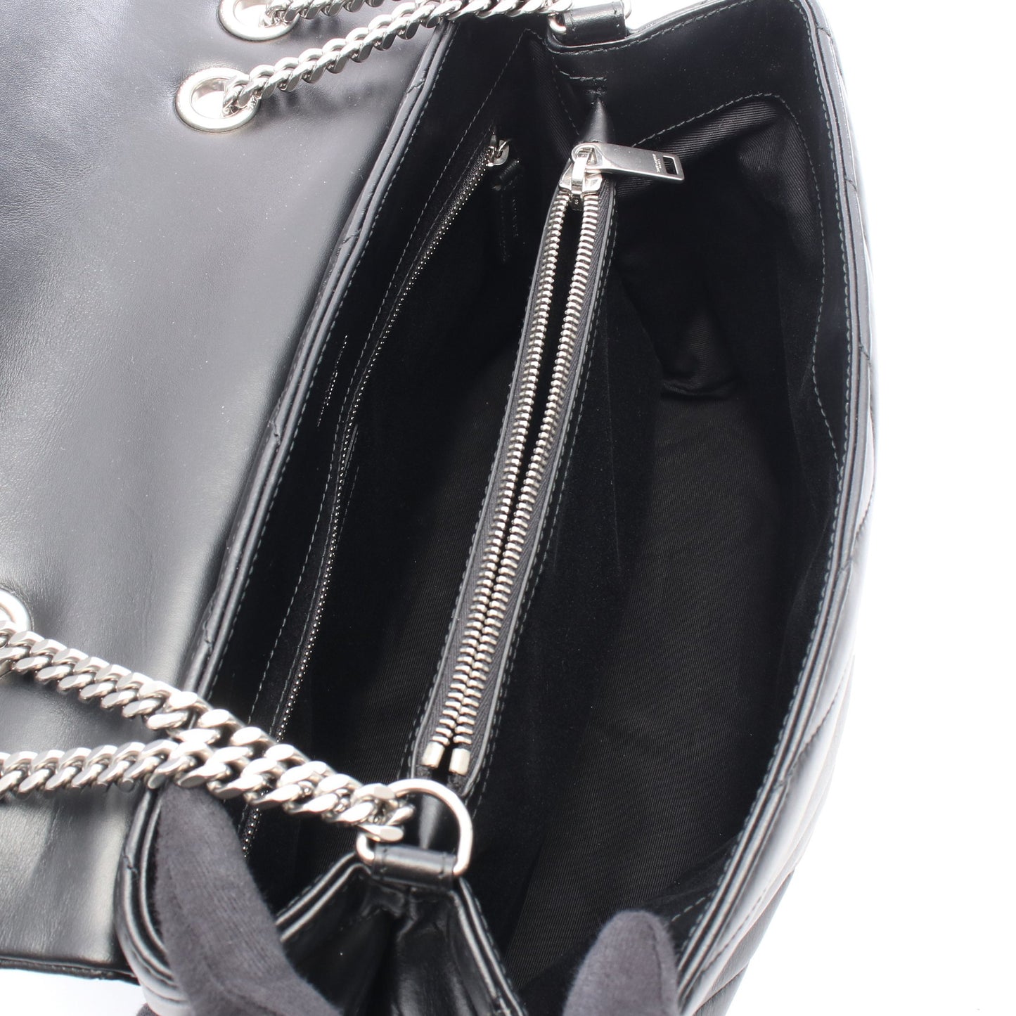 ルル ミディアム チェーンショルダーバッグ チェーントートバッグ レザー ブラック サンローランパリ バッグ SAINT LAURENT PARIS