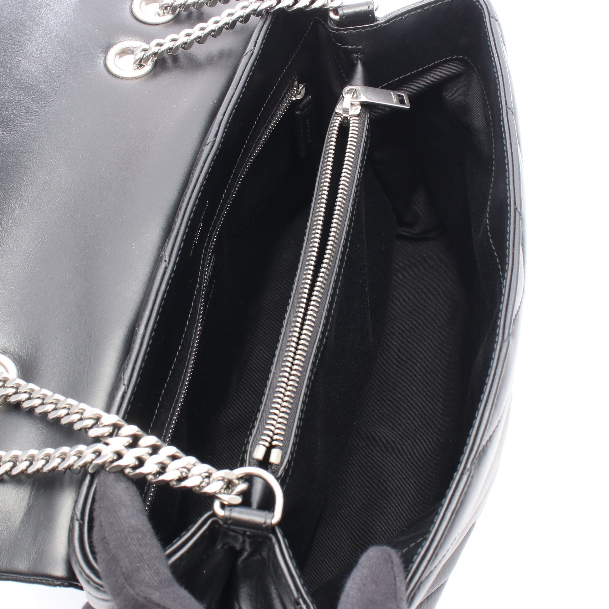 ルル ミディアム チェーンショルダーバッグ チェーントートバッグ レザー ブラック サンローランパリ バッグ SAINT LAURENT PARIS