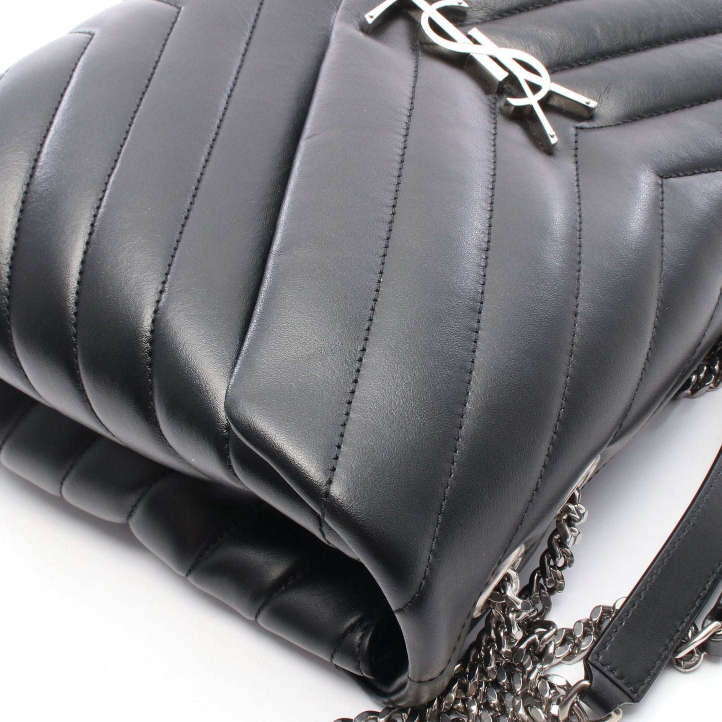 ルル ミディアム チェーンショルダーバッグ チェーントートバッグ レザー ブラック サンローランパリ バッグ SAINT LAURENT PARIS
