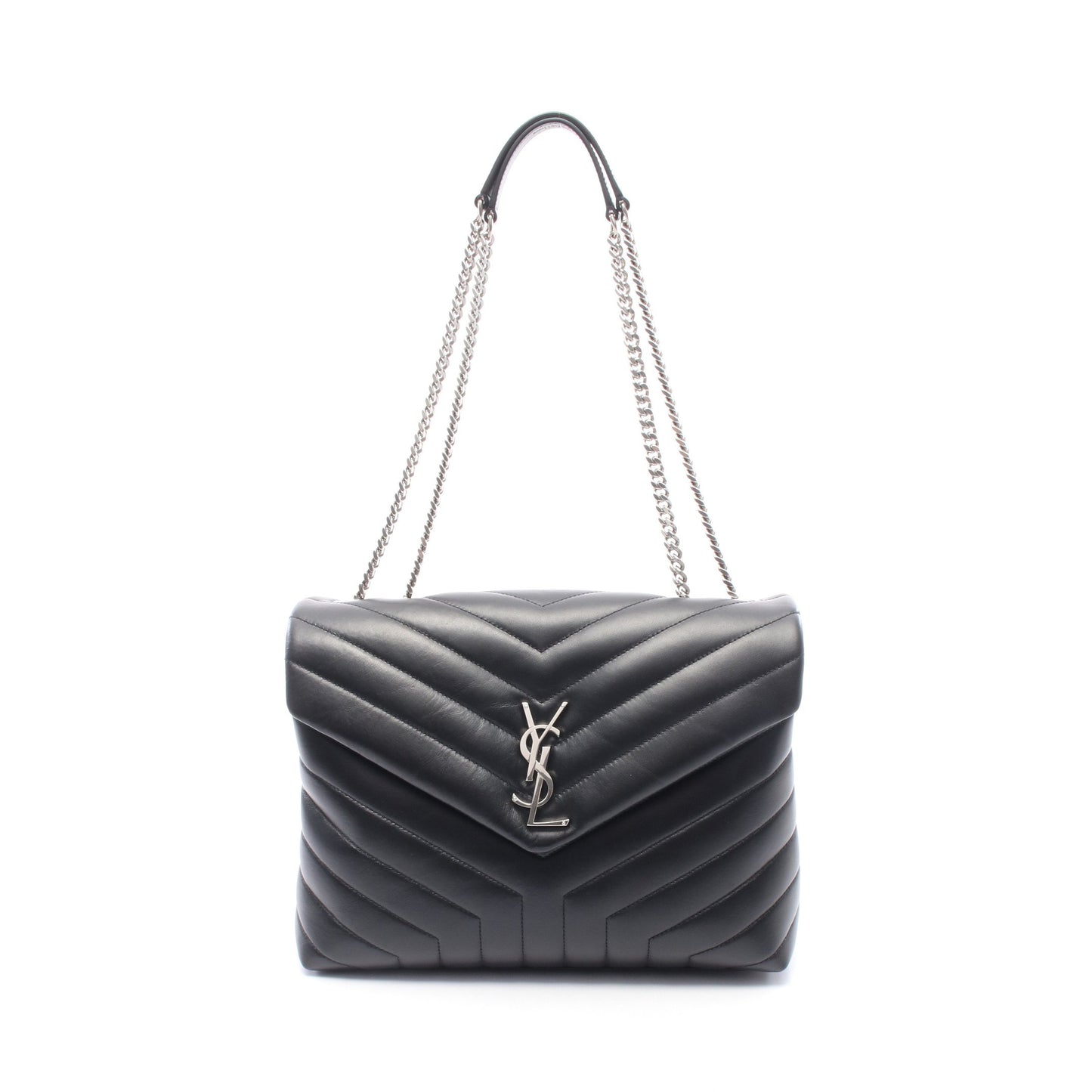 ルル ミディアム チェーンショルダーバッグ チェーントートバッグ レザー ブラック サンローランパリ バッグ SAINT LAURENT PARIS