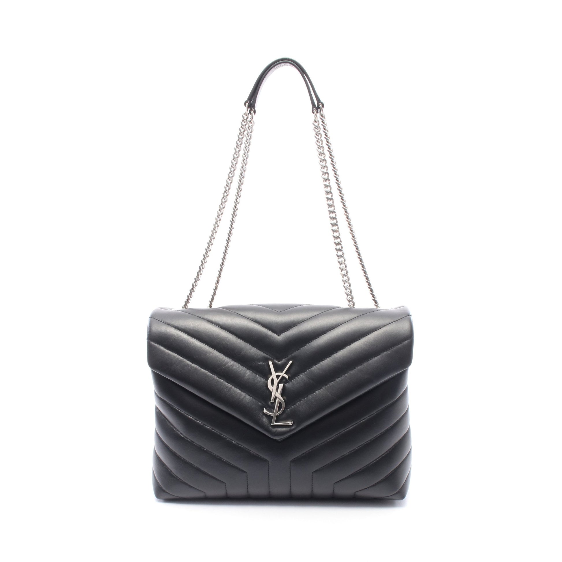 ルル ミディアム チェーンショルダーバッグ チェーントートバッグ レザー ブラック サンローランパリ バッグ SAINT LAURENT PARIS