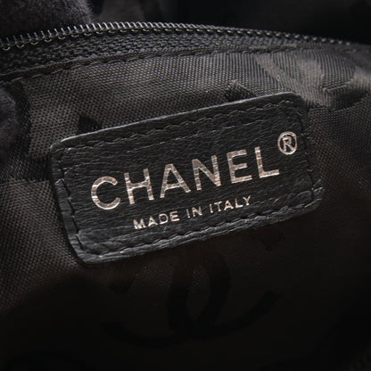 カンボンライン ミディアム ハンドバッグ トートバッグ レザー ベージュ ブラック シルバー金具 シャネル バッグ CHANEL