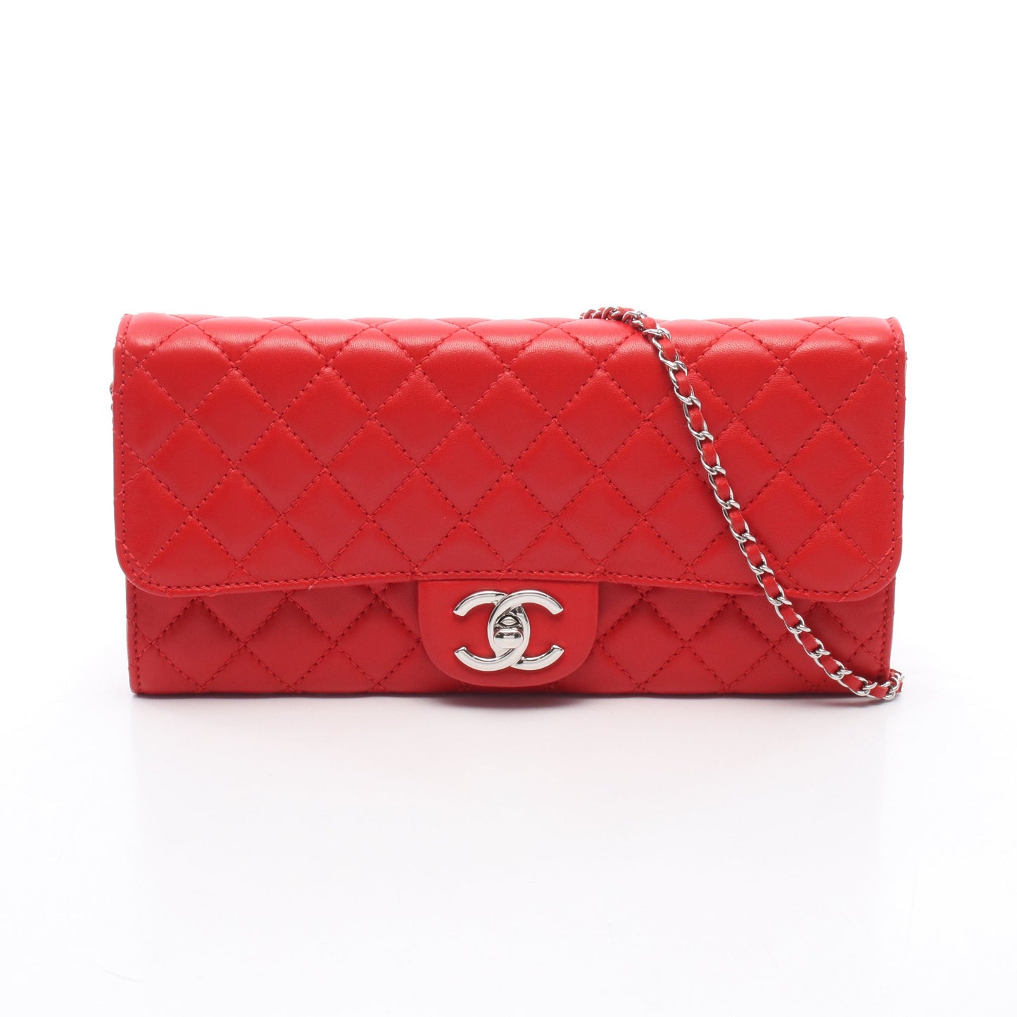 マトラッセ チェーンウォレット ラムスキン レッド ゴールド金具 シャネル バッグ CHANEL