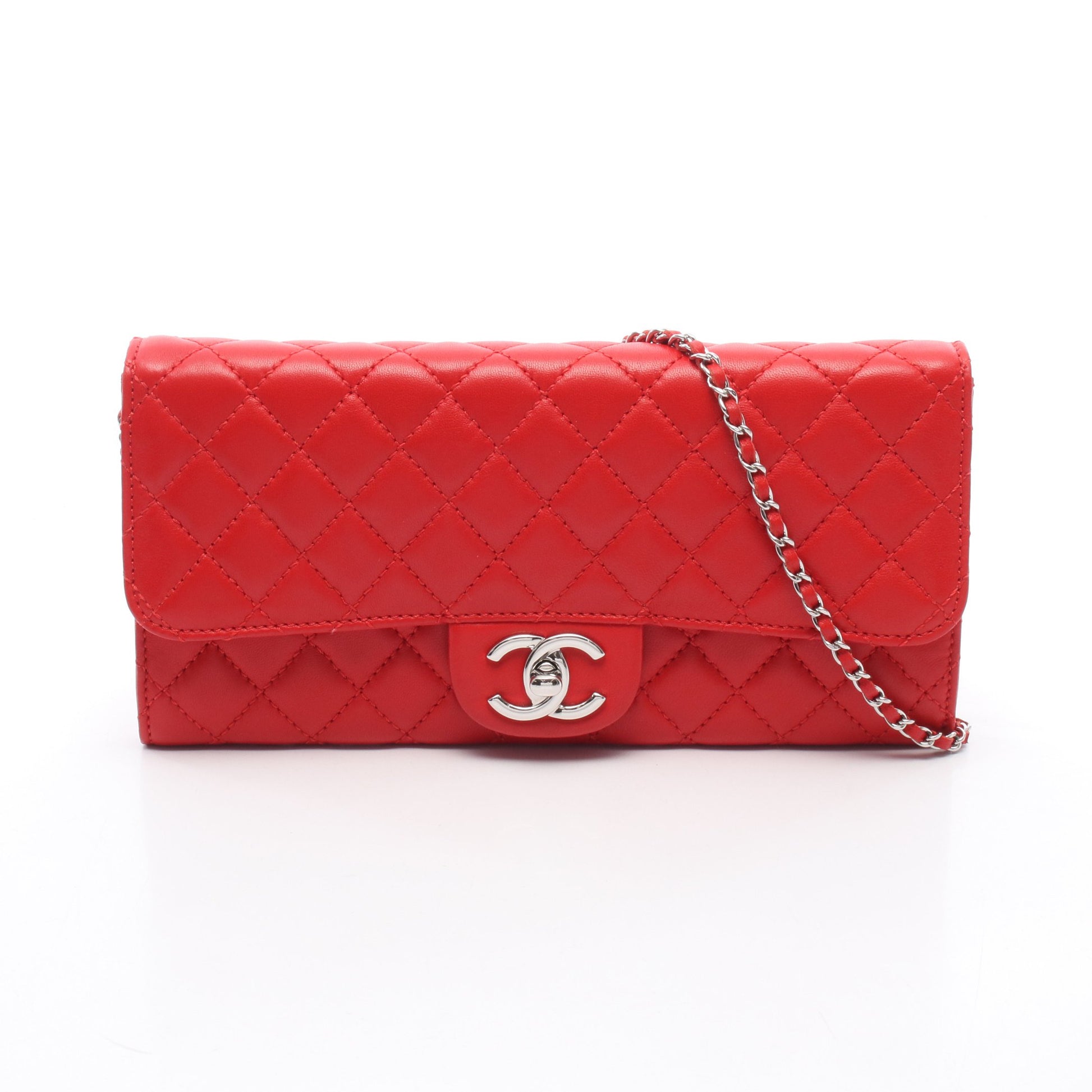 マトラッセ チェーンウォレット ラムスキン レッド ゴールド金具 シャネル バッグ CHANEL