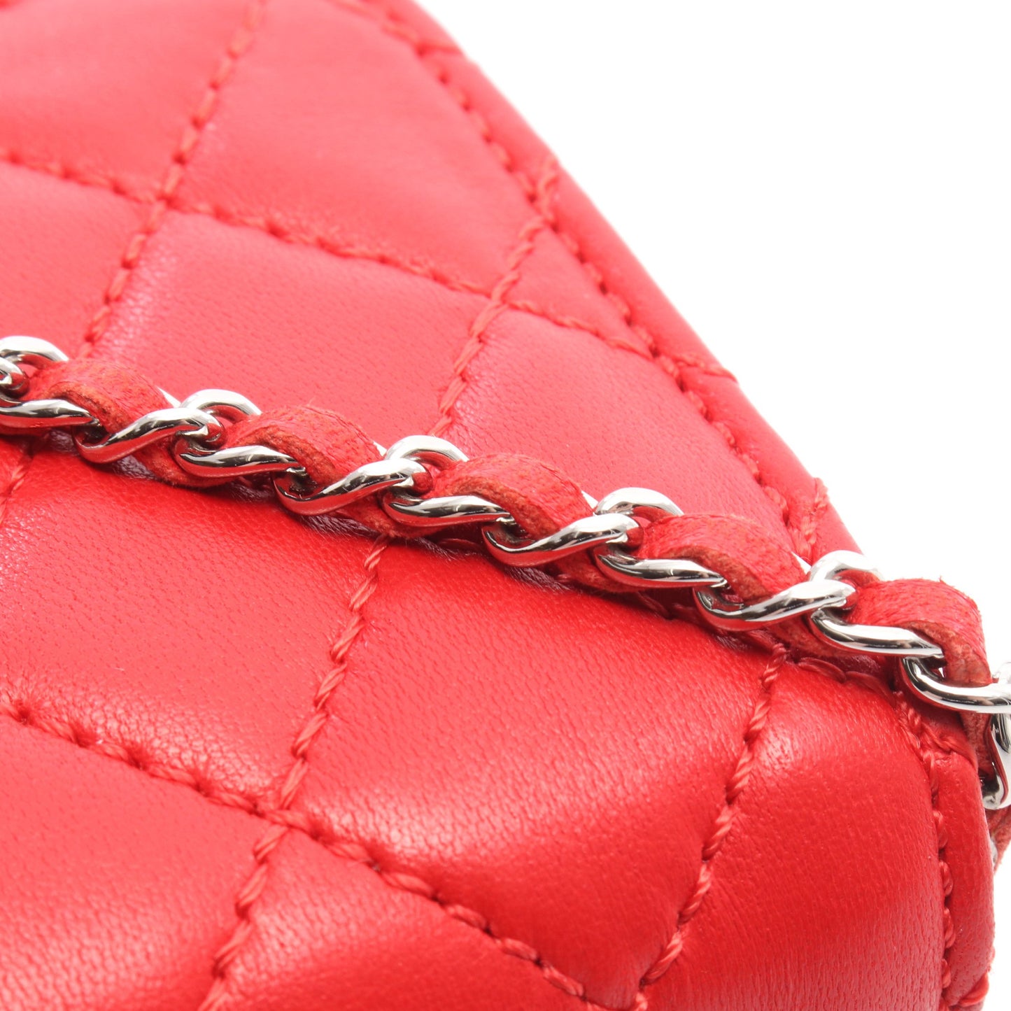 マトラッセ チェーンウォレット ラムスキン レッド ゴールド金具 シャネル バッグ CHANEL