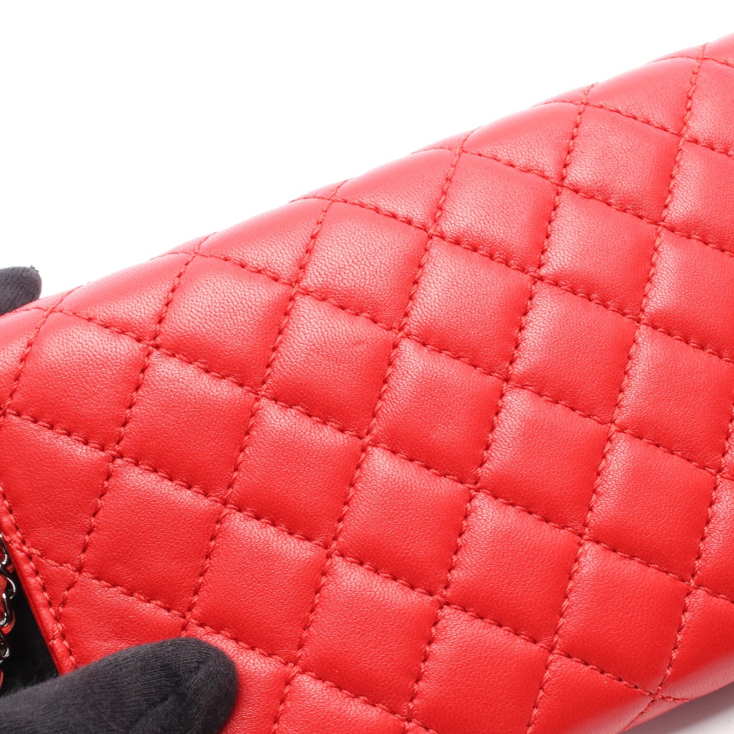 マトラッセ チェーンウォレット ラムスキン レッド ゴールド金具 シャネル バッグ CHANEL