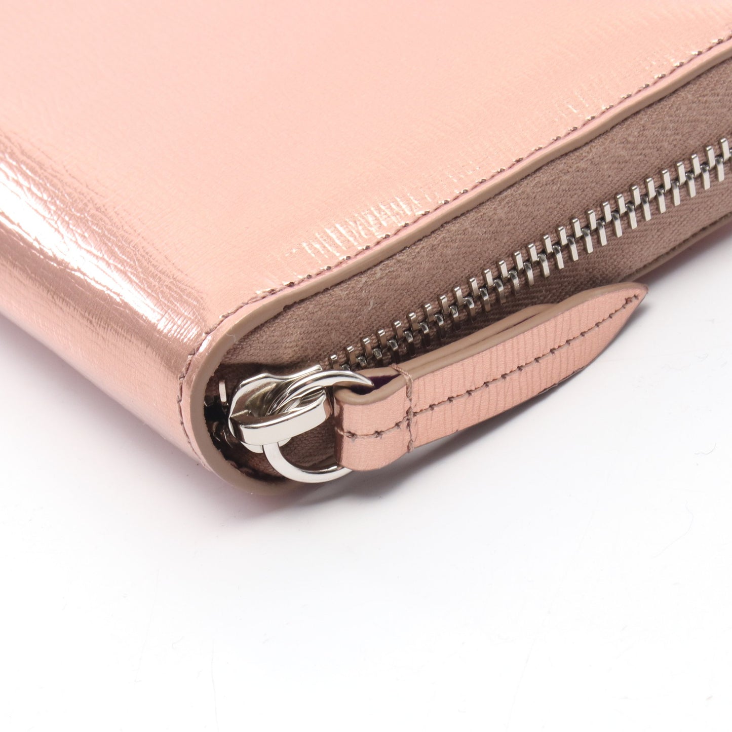 ダブルG バイカラー メタリック ラウンドファスナー長財布 レザー ピンクゴールド グッチ 財布・小物 GUCCI