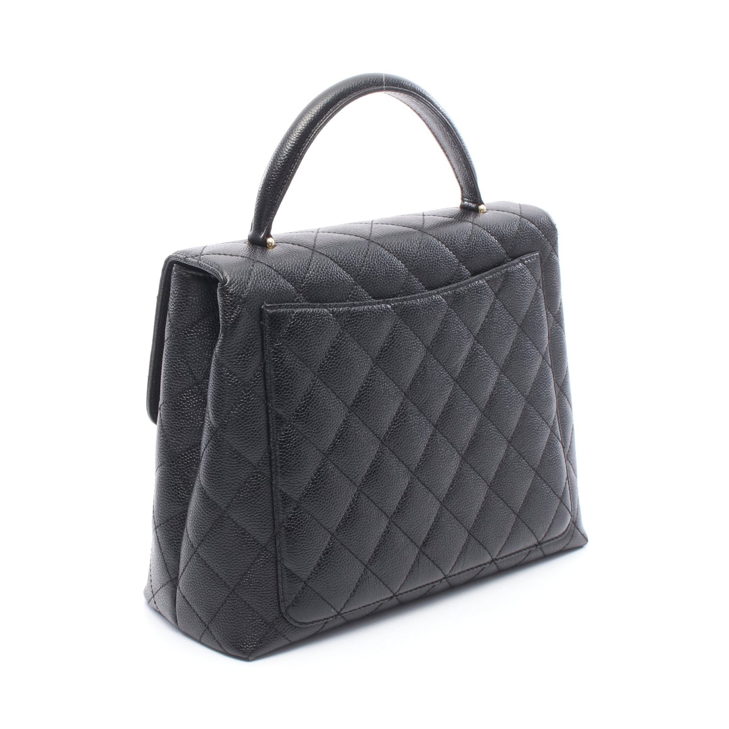 マトラッセ ハンドバッグ キャビアスキン ブラック ゴールド金具 シャネル バッグ CHANEL
