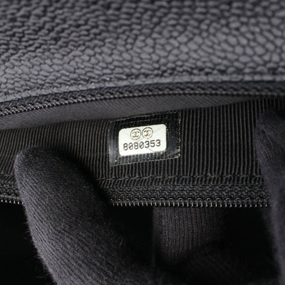 マトラッセ ハンドバッグ キャビアスキン ブラック ゴールド金具 シャネル バッグ CHANEL