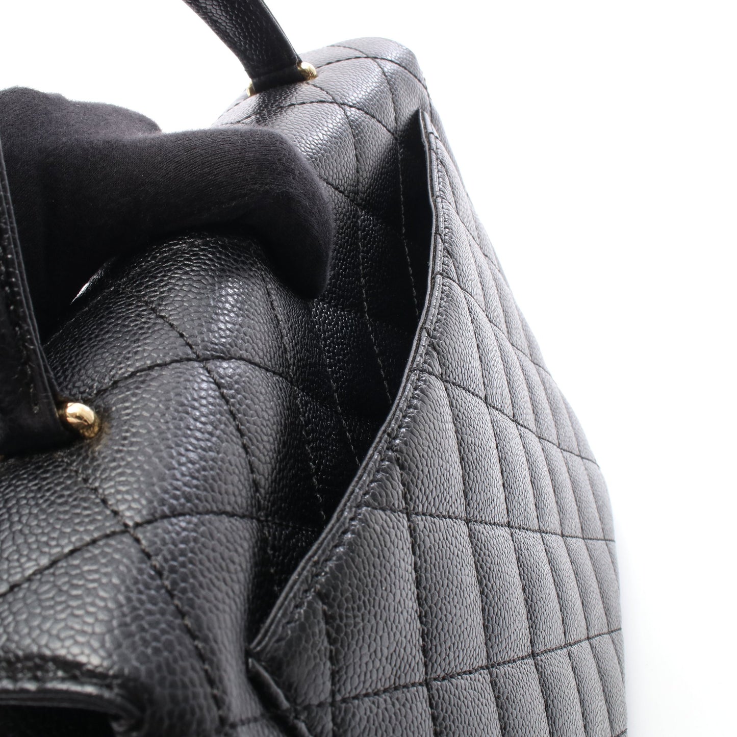 マトラッセ ハンドバッグ キャビアスキン ブラック ゴールド金具 シャネル バッグ CHANEL