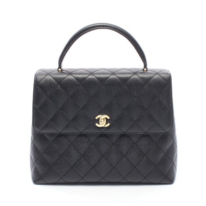 マトラッセ ハンドバッグ キャビアスキン ブラック ゴールド金具 シャネル バッグ CHANEL
