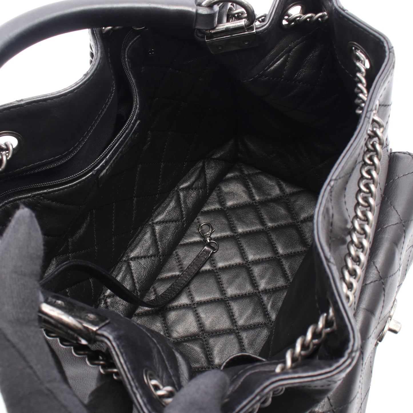 マトラッセ チェーン バックパック リュックサック レザー ブラック シルバー金具 シャネル バッグ CHANEL