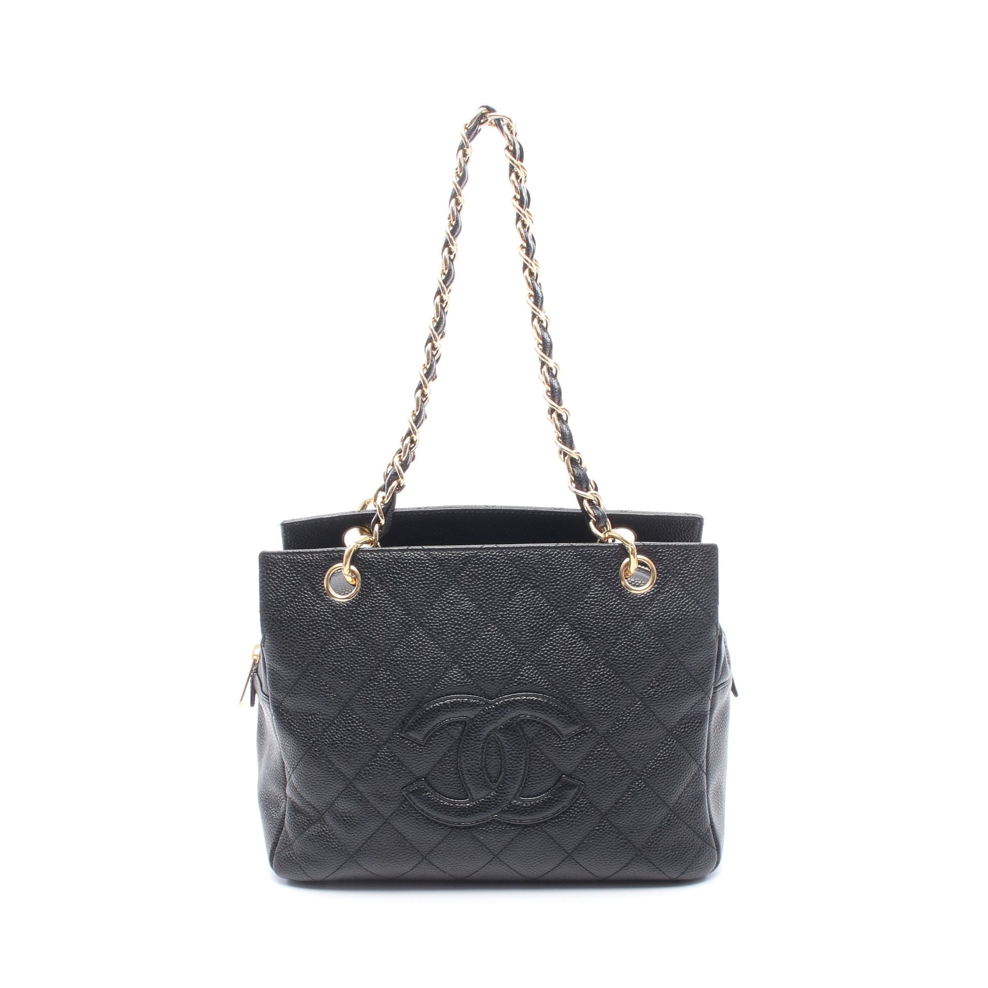 マトラッセ チェーンショルダーバッグ キャビアスキン ブラック ゴールド金具 シャネル バッグ CHANEL