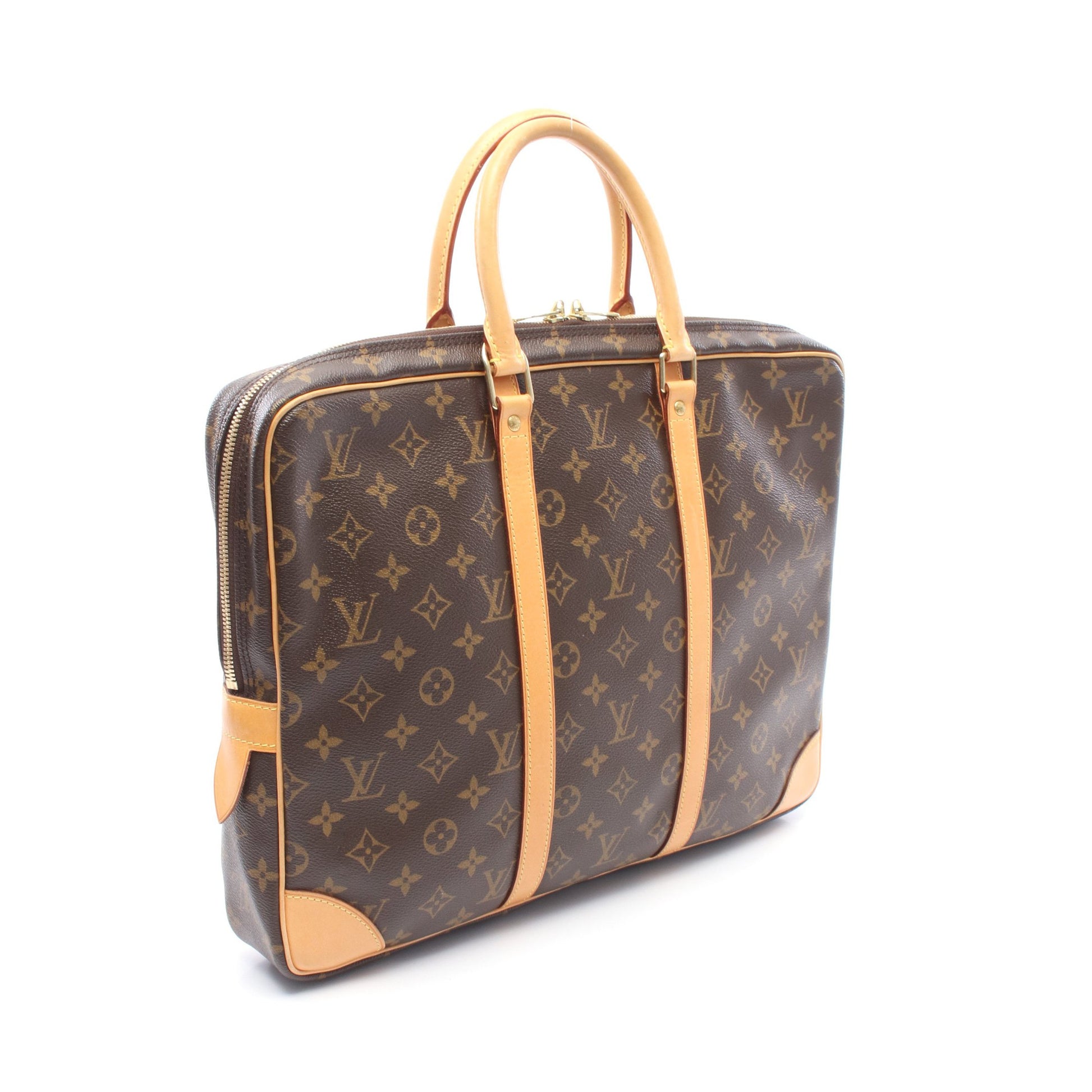 ポルトドキュマン ヴォワヤージュ モノグラム ブリーフケース ビジネスバッグ PVC レザー ブラウン ルイヴィトン バッグ LOUIS VUITTON
