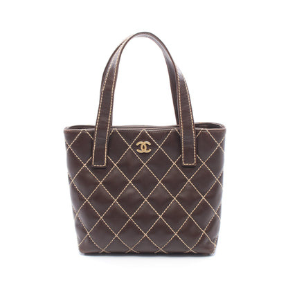 ワイルドステッチ ハンドバッグ トートバッグ レザー ブラウン ゴールド金具 シャネル バッグ CHANEL