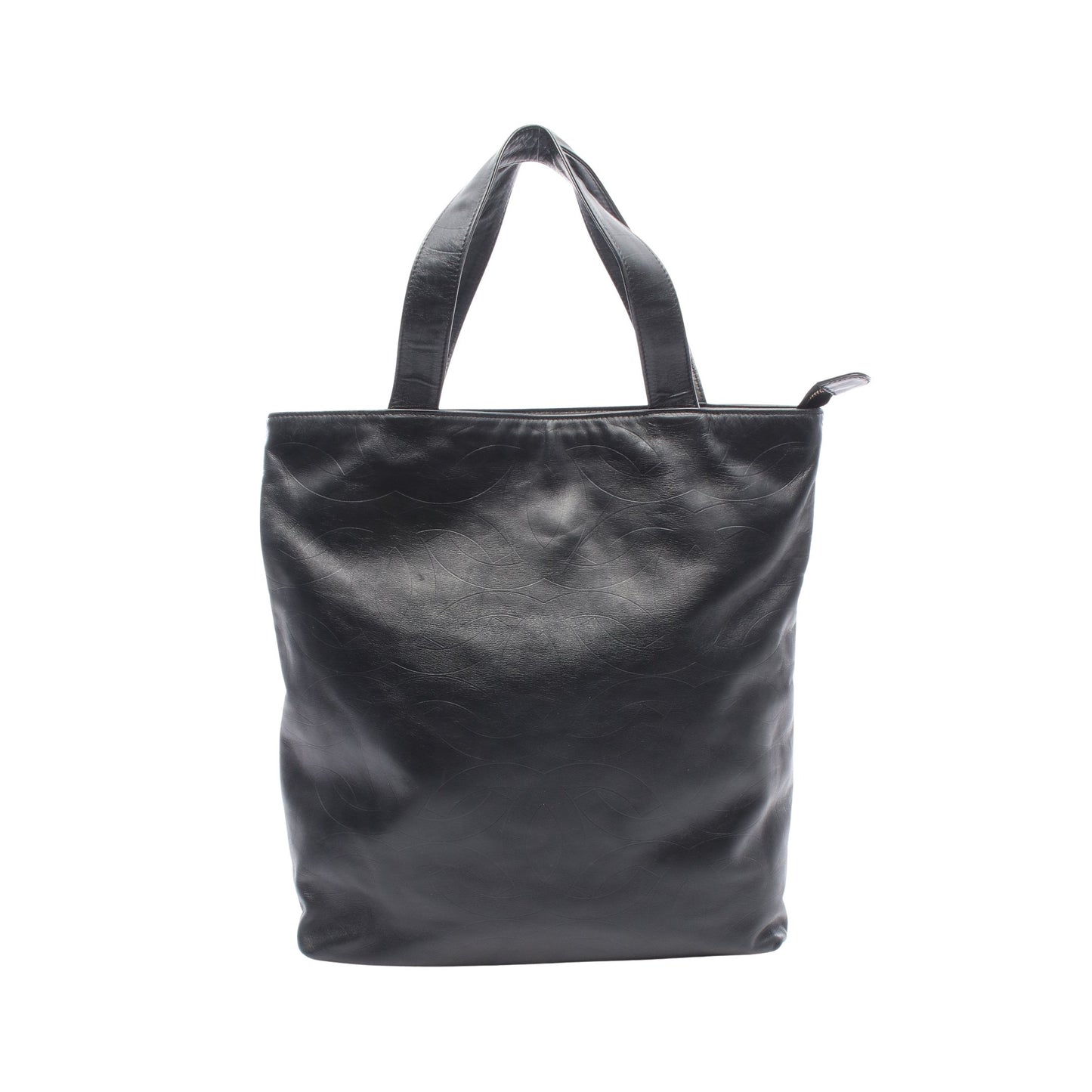 ココマーク 型押し ハンドバッグ トートバッグ ラムスキン ブラック ゴールド金具 シャネル バッグ CHANEL