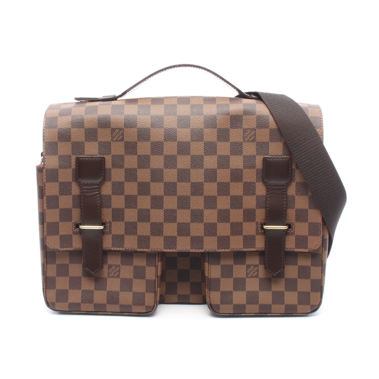 ブロードウェイ ダミエエベヌ ショルダーバッグ PVC レザー ブラウン ルイヴィトン バッグ LOUIS VUITTON